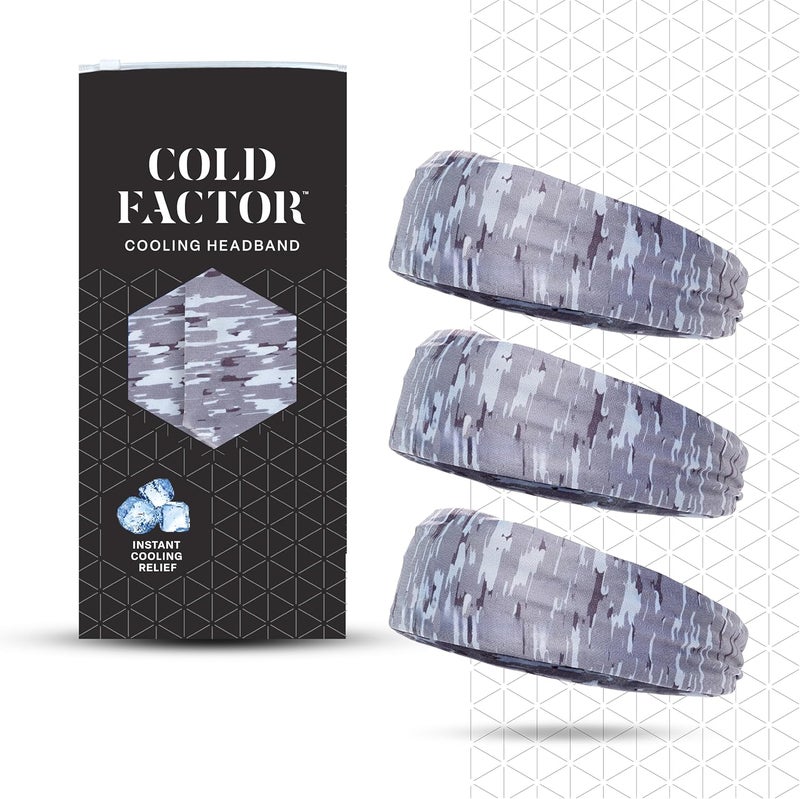 COLD FACTOR Cooling Headband for Women and Men – UPF 50+ Advanced Evaporative Comfort, Instant Cooling Sweatband for Outdoor Sports, Fitness, Yoga, Hiking, Running, and Workout – 3 Pack - Image 1
